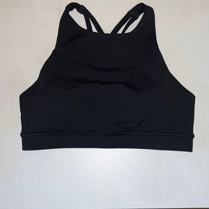 Lululemon black “energy” high neck bra top. Size 6